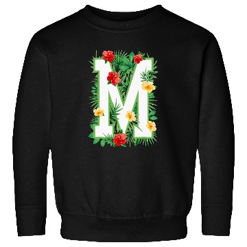 Discover Capital Letter M Alphabet Monogram Initial Flower Gardener Sweatshirts