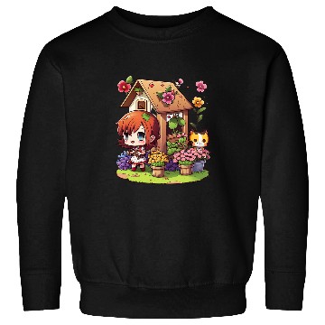 Discover Flower Cat Girl Gardening Kitten Gardener Garden Maid Plant 8 Sweatshirts