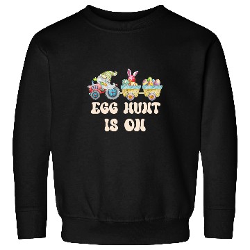 Discover Tractor driving Kids Egg Hunt Is On Tractor Easter Eggs Sweatshirts