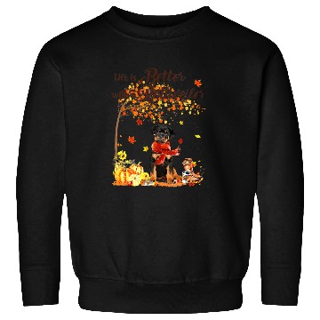 Discover Dog Rottweiler Maple Tree Thanksgiving Day Cute Dog Fall Sweatshirts