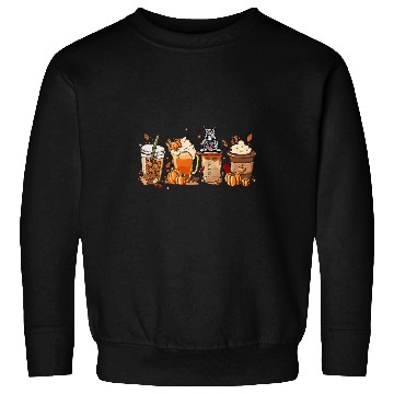 Discover Skeletons Skulls Scottish Terrier Fall Coffee Halloween Pumpkin Latte Horror Skull Sweatshirts
