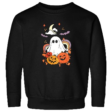 Discover vintages Rainbow Boo ghosts Witch Bat Pumpkin Halloween 217 Sweatshirts