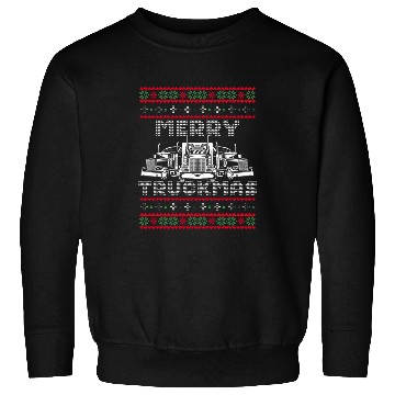 Discover Christmas Semi Truck Funny Christmas Trucker Merry Truckmas Sweatshirts