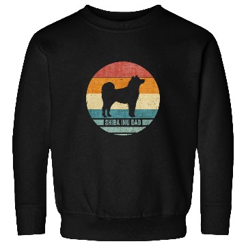Discover Dog Shiba Inu vintages Retro Shiba Inu Dog Dad Silhouette Puppy Owner Lover Sweatshirts