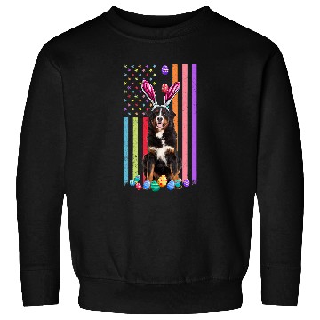 Discover Easter Day American Eggs Flag Bernese Mountain Dog Funny Sweatshirts