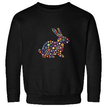 Discover Rabbits Floral Easter Bunny Spring Flowers Rabbit Women Girls Sweatshirts