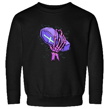 Discover Skeletons Skulls Pastel Goth Skeletons Hand Funeral Coffin Gothic Halloween 71 Skull Sweatshirts