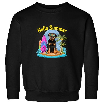 Discover Dog Rottweiler Hello Summer Dog Lover Vacation Sweatshirts