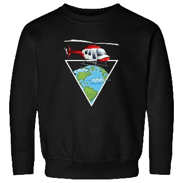 Discover Helicopter Earth Helicopter Pilot Aviation Flying Sweatshirts