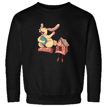 Discover Rabbits Easter Bunny Cuckoo Clock Rabbit Easter Egg Laughing Holiday 6 Sweatshirts