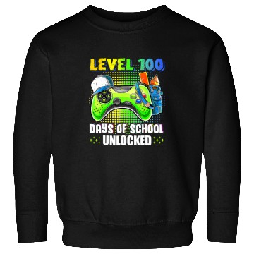 Discover Level 100 Days Of School Unlocked Gamer Video Games Boys 2 Sweatshirts