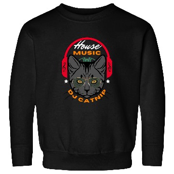 Discover DJ Catnip 2Funny Audio Wave House Music Sweatshirts