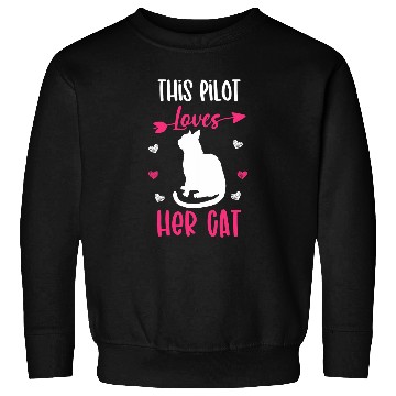Discover This Pilot Loves Her Cat Funny Cat Owner Sweatshirts