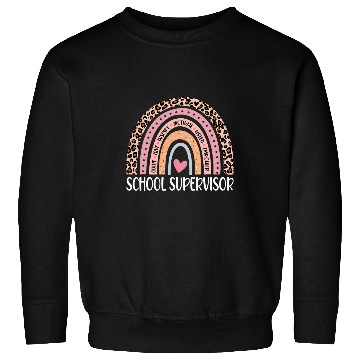 Discover Funny School Supervisor Rainbow Leopard Print Sweatshirts