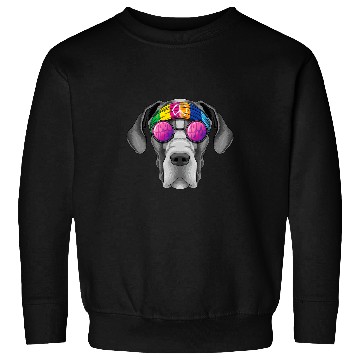 Discover Hippie Great Dane Love Peace Sign 70s Hippie Dog Sweatshirts