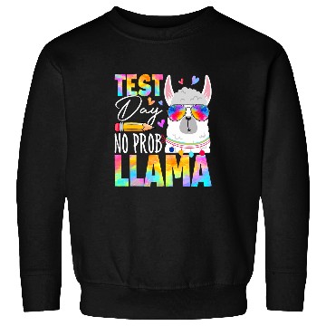 Discover Retro Test Day No Prob Llama Teacher Student Exam Test Day Sweatshirts