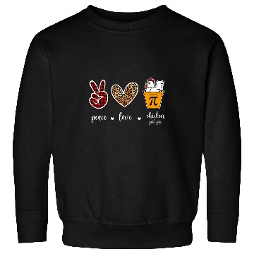 Discover Leopard Peace Love Chicken pot pie Pi day MAth women Sweatshirts