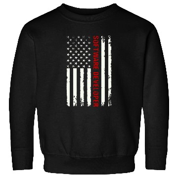 Discover Software Developer USA Flag Programming Programmer Coding Sweatshirts