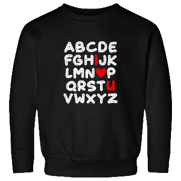 Discover ABC Chalk Alphabet I Love You English Teacher Valentines Day 7 Sweatshirts