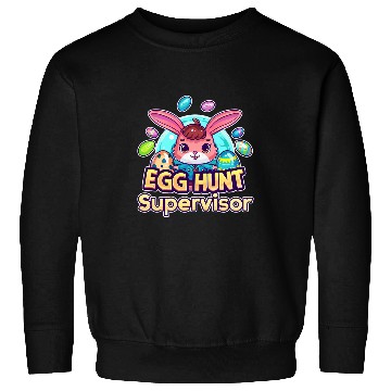Discover Funny Easter Egg Hunt Supervisor Dad Mom Kid Party Sweatshirts