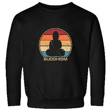 Discover Retro Buddhist Statue Symbol Priest Buddhism Sweatshirts