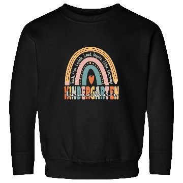 Discover Kindergarten Teacher Groovy Retro Teacher Rainbow Sweatshirts
