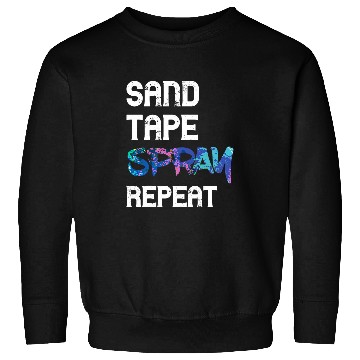 Discover Sand Tape Spray Repeat Autobody Technician Auto Body Painter Sweatshirts