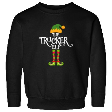 Discover christmas elf matching family pajama trucker elf Sweatshirts