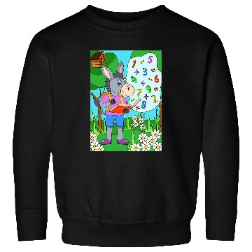 Discover Donkey reading a math book Sweatshirts