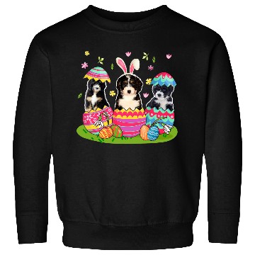 Discover Three Bunny Bernedoodle Inside Easter Egg Happy Easter Sweatshirts