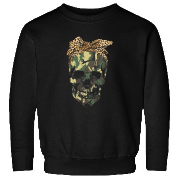 Discover Skeletons Skulls Camouflage Skull Leopard Bandana Skull Sweatshirts
