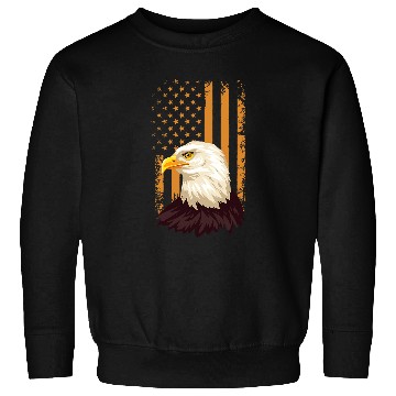 Discover Eagle Flag Orange Bald Eagle American Patriotic Sweatshirts