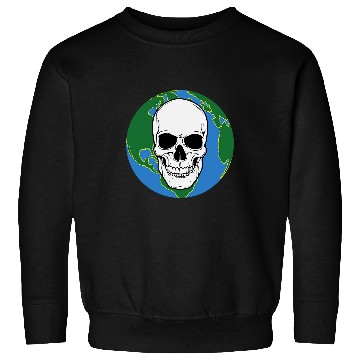Discover Skeletons Skulls Planet Earth Background with Skull Sweatshirts