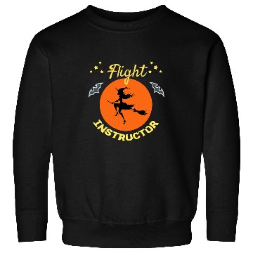 Discover Flight Instructor witch broom bats pilot funny halloween Sweatshirts