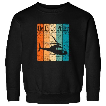 Discover Helicopter Periodic Table Elements Aviation Helicopter Pilot 3 Sweatshirts