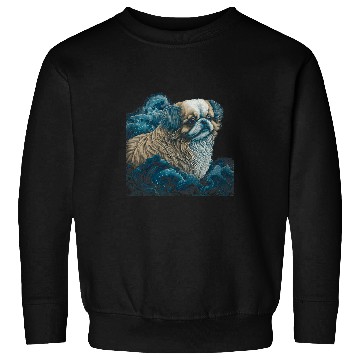 Discover Surrealism Japanese Painting Tibetan Spaniel dog 3 Sweatshirts