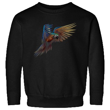 Discover Blue Yellow Macaw Flight Hand Drawn Style Sweatshirts