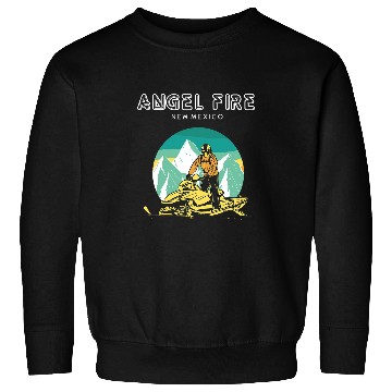 Discover Angel Fires New Mexico Retro Snowmobile and Mountains Sweatshirts