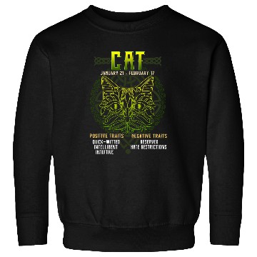 Discover Celtic Zodiac Sign Cat Druid Celtic Tree Astrology Sweatshirts