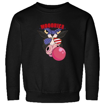 Discover Cow Lover American Flag Cow Chewing Gum USA Flag Stars Stripes Sweatshirts