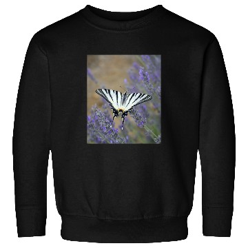 Discover Stunning Swallowtail On Lavender Spike Photograph Sweatshirts