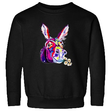 Discover Colored Donkey Colorful Flower Donkey Mom Lovers Sweatshirts
