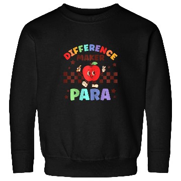 Discover Difference Maker Para Paraprofessional Apple Teacher Retro Sweatshirts