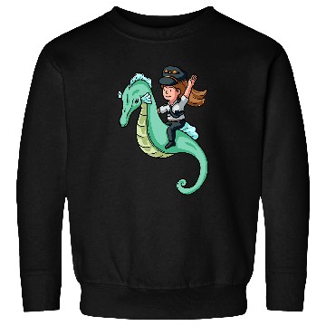 Discover Seahorse Pilot Riding Fantasy Flight Crew Pilot Aviation Sweatshirts