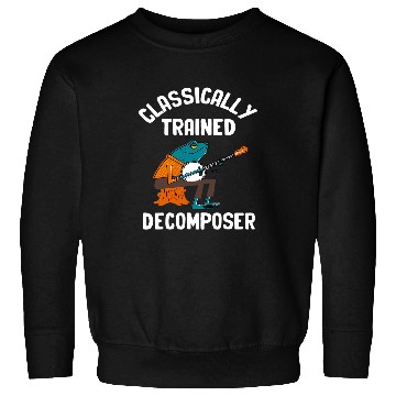 Discover Funny Banjo Frog Classically Trained Decomposer Funny Frog Playing Sweatshirts