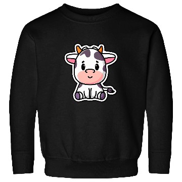 Discover Cow Lover Cute Content Cow Sitting Patiently Sweatshirts