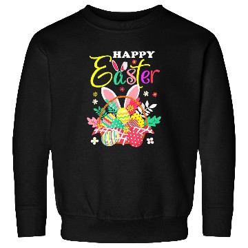 Discover Happy Easter Egg Basket Bunny Ears Sweatshirts