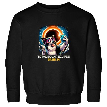 Discover Border Collie Pet Selfie Solar Eclipse Sweatshirts