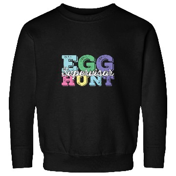 Discover Egg Hunt Supervisor Mom Dad Retro Easter Egg Hunting Party Sweatshirts