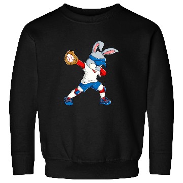 Discover Sport Baseball Dabbings Bunny Easter Day Baseball Catcher Happy Easter Boys Sweatshirts